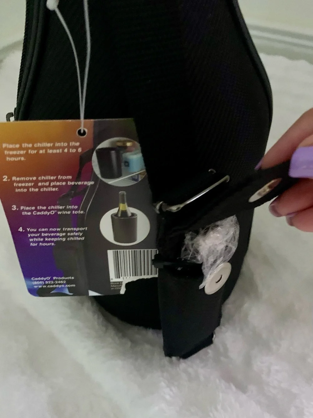 Insulated Black Wine Bottle Carrier — Protective Travel Sleeve